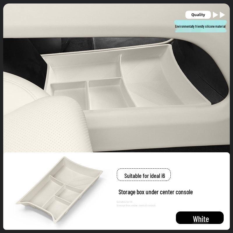 Silicone Pad for Li Auto I6 Center Console Box: Adds Lower Compartments for Storage & Interior Decor.