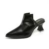 Pointed Toe Women Slippers Summer High Heels Shoes Chunky Slingback Pumps Woman Fashion Sandals 2025 Designer Female Zapatillas