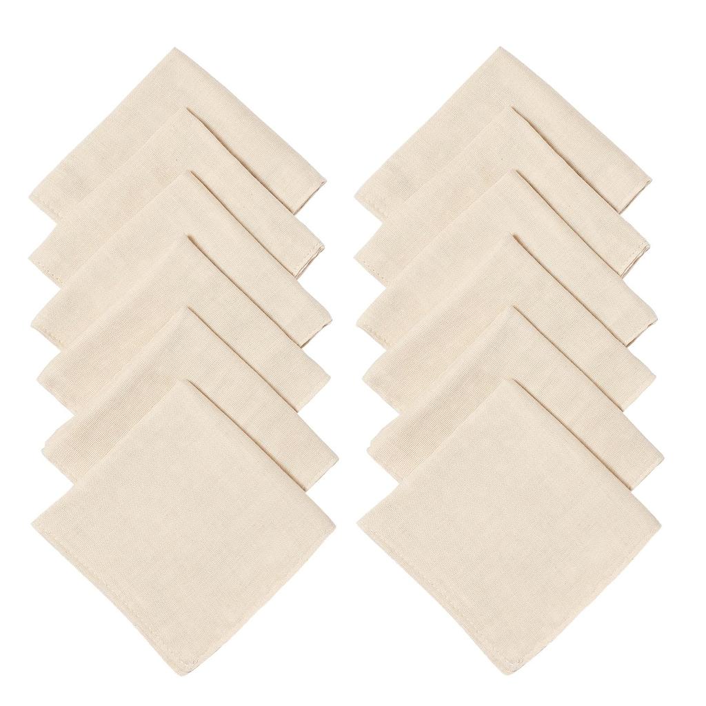 HOOMCOOM Baby Gauze Customizable for Boys and Organic Pack of 12 Handkerchiefs, 4-Layer, Names, Nursery, Girls, 100% Cotton, Soft, Quick-Drying,