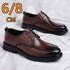 3/6/8cm Heel Increase Leather Shoes for Men Spring Summer New Designer British Style Black Groom Wedding Elevator Shoes Man