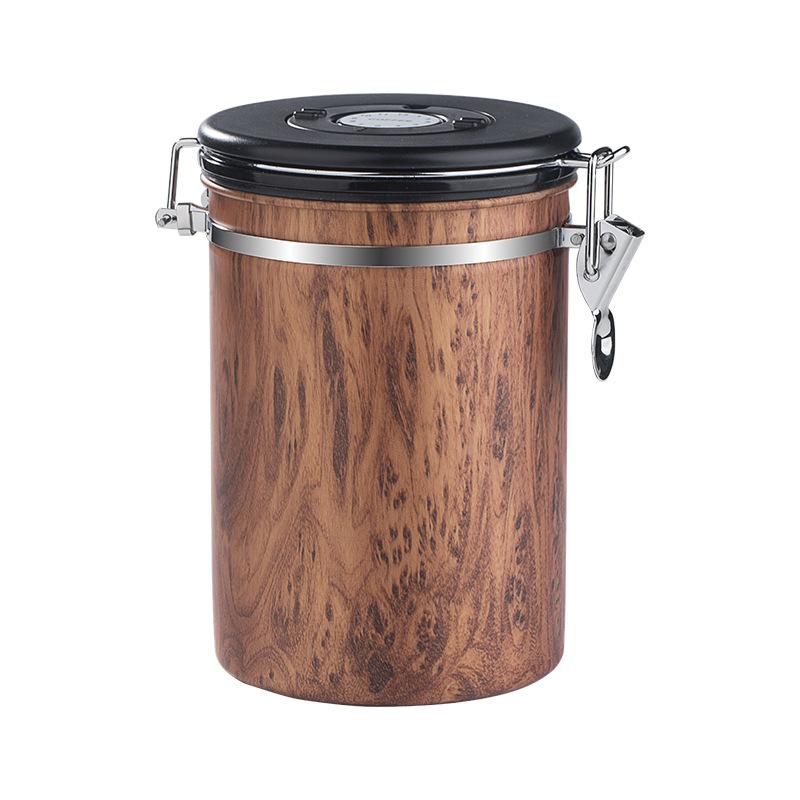 304 Stainless Steel Airtight Tank Coffee Bean Storage Tea Cans Kitchen Moisture-proof Storage Grain Storage Box Kitchen Items