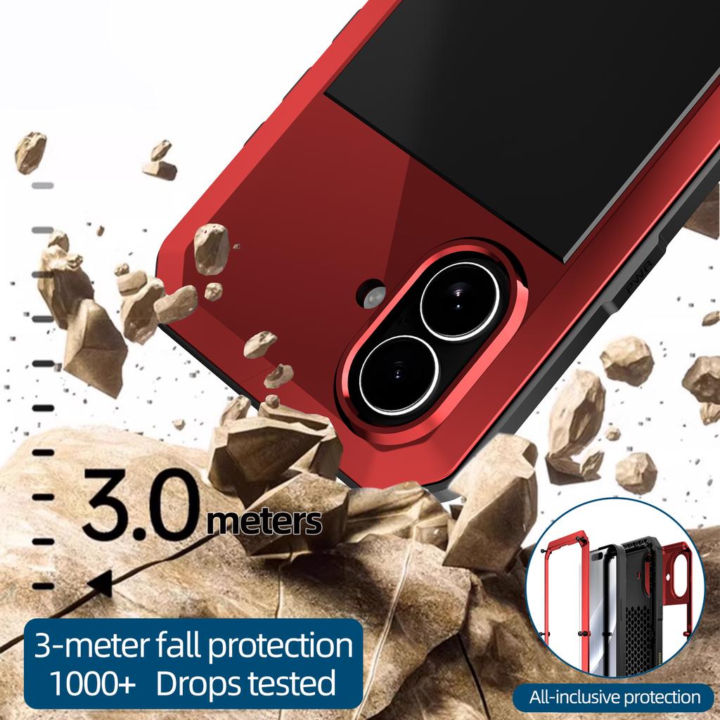 Luxury Tank Heavy Duty Screen Protection Armor Doom Metal Case for IPhone 18 Air 17 16e 16 15 14 13 12 11 Pro Max 7 8 Plus XS XR
