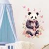 Cartoon Panda & Romantic Rose Butterfly Wall Sticker for Children's Bedroom - PVC Decor