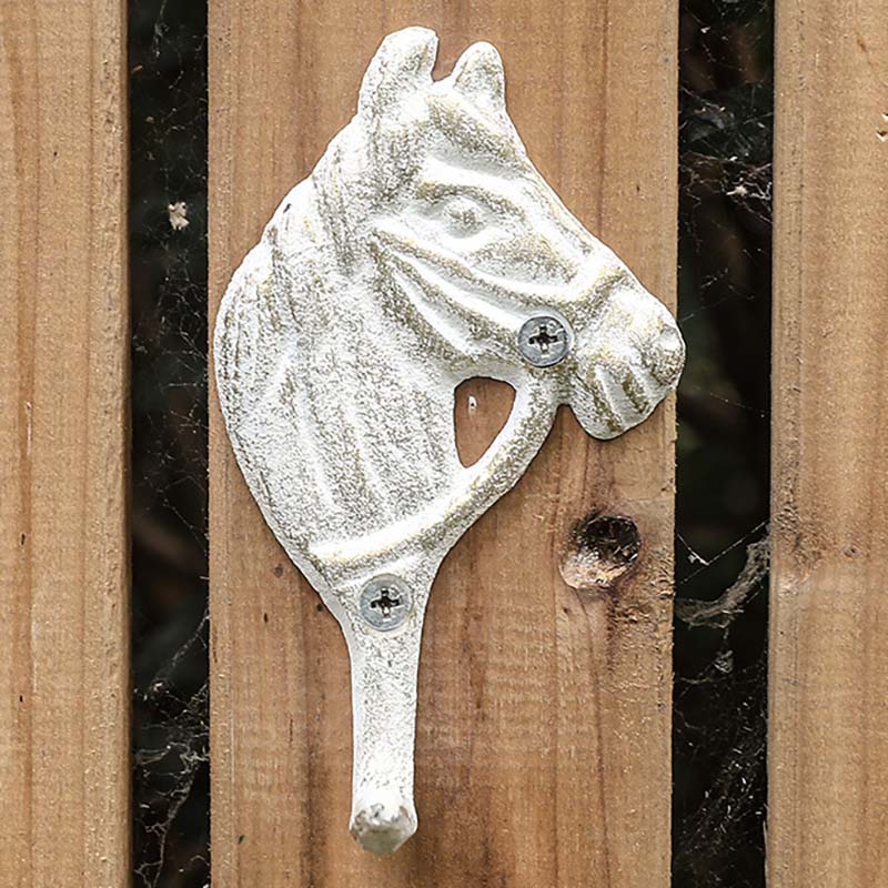 WTEMPO Cast Iron Retro Horse Shaped Hooks Wall-mounted Decorative Hooks Household Coat and Hat Hooks Outdoor Indoor Use Yard Garden Farm Villa Hooks