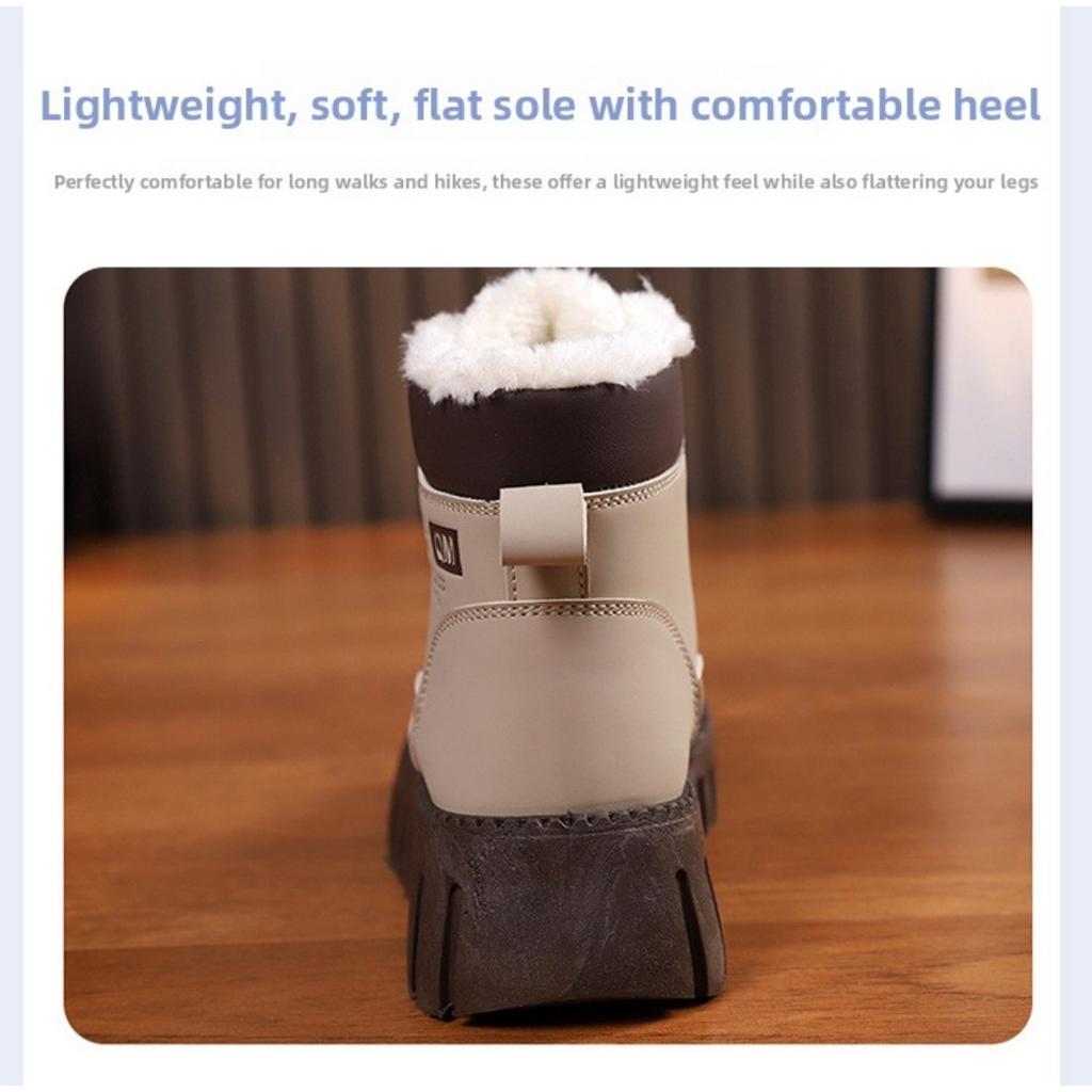 Winter High Top Velvet Boots for Female Students, Thick Soled Casual Warm Street Boots