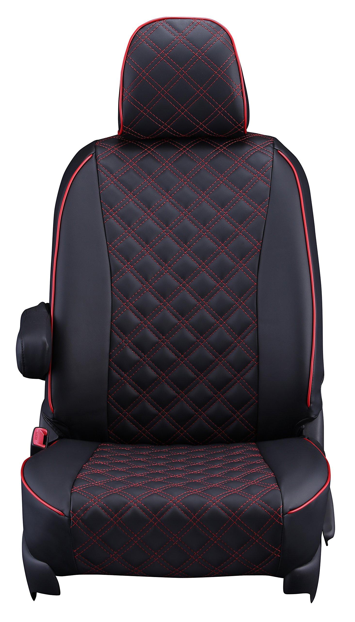 

Clazzio Seat Covers Wagon R MH55S MJ55S Clazzio Quilted Black x Red Stitch H29/2~/Flare H29/3~ ES-[15ESA6043D]