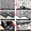 Creative Cloth Shawl Spider Web Bat Shaped Fireplace Mantel Scarf Halloween Decoration Lace  Office