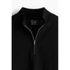 H M sliM Fit Merino Wool Zip Up Sweater Black