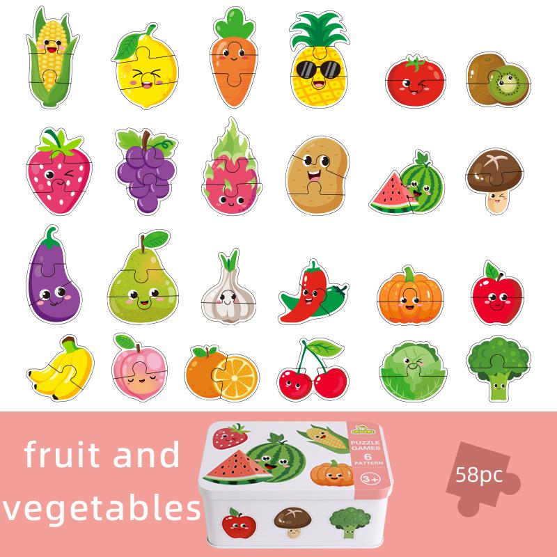 

Iron Box Enlightenment Cognitive Pairing Puzzle Children s Ocean Dinosaur Animal Puzzle Wooden Early Education Toys