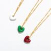 Necklace, Sweater Necklace, High-end Enamel Coated Colorful Heart Necklace