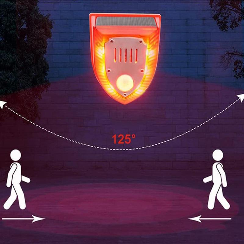 Solar Alarm Light IP65 Waterproof Motion Sensor Alarm Lamp Outdoor Garden Dog Barking Animal Driver Security Lamp For Farm Yard