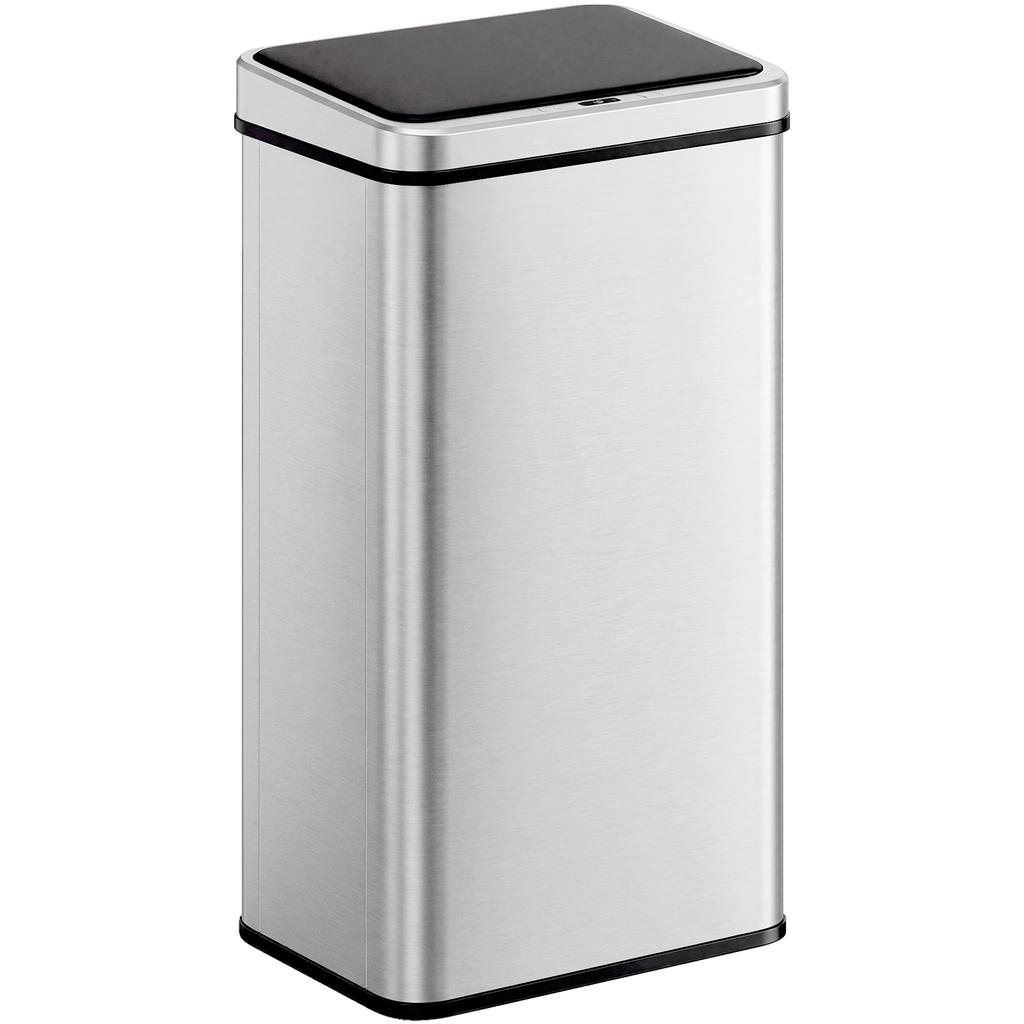 Sensor Trash Can 50L Stainless Steel Automatic Trash Can with Soft-Close Lid Motion Sensor 35.5 X 26 X 67 Cm Silver