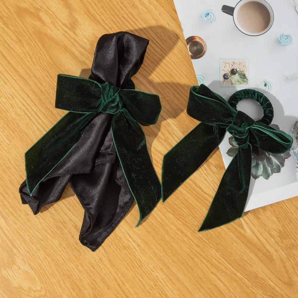 6Pcs Elegant Red Green Bowknot Napkin Rings Table Decor Velvet Christmas Napkin Ring Table Napkin Rings Christmas Accessories
