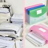 Plastic File Pouch Expandable Document Folder with Label Slot, Layered Design Waterproof PP Business Envelope, Secure Rope Closure Organizer