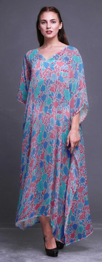 Bimba Tie-Dye Ladies Kaftan Holiday Loungewear Maxi Dress Beach