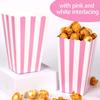 10/30pcs Versatile Colorful Striped Popcorn Boxes Disposable Food Snack Containers for Movie Theaters Parties Carnivals Events Baby Bath 11.5X7X5CM