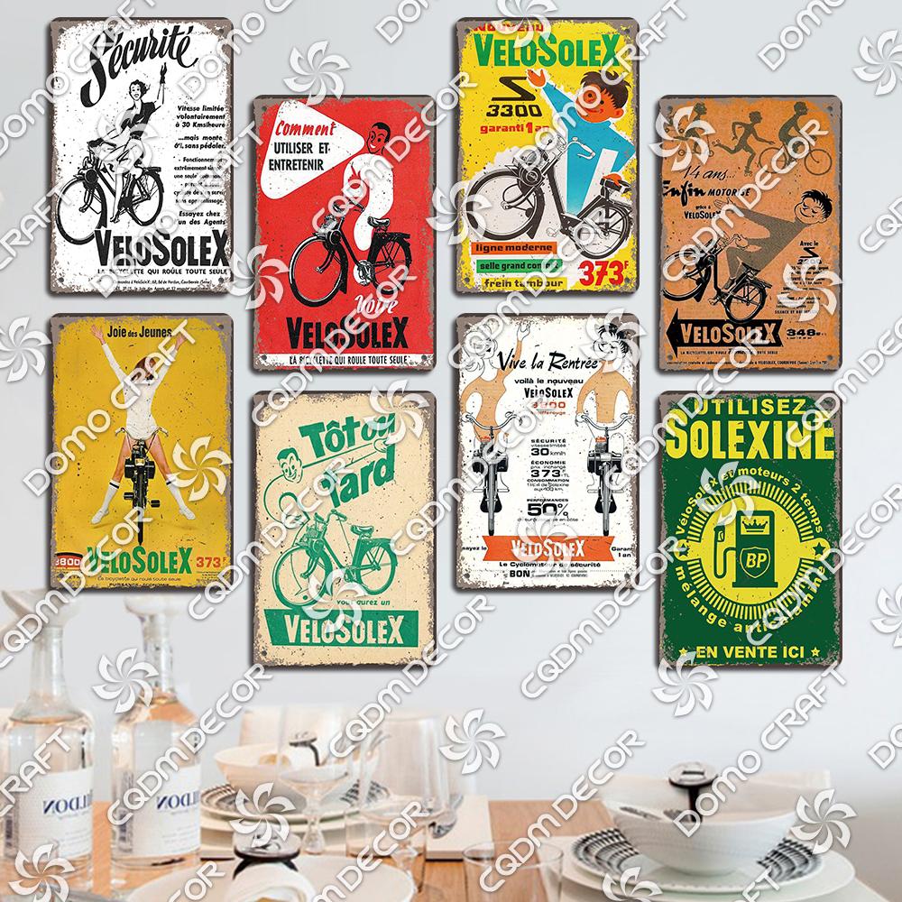 Pôster de Bicicleta Retrô Placas de Metal Estanho Ciclista Homens Mulheres Crianças Placa de Metal Decoração de Arte de Parede Garagem Bar Clube Sala de Estar Casa