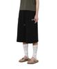 PEACE MAKER Pce Applique Deep Tuck Bermuda Sweat Shorts (Black)