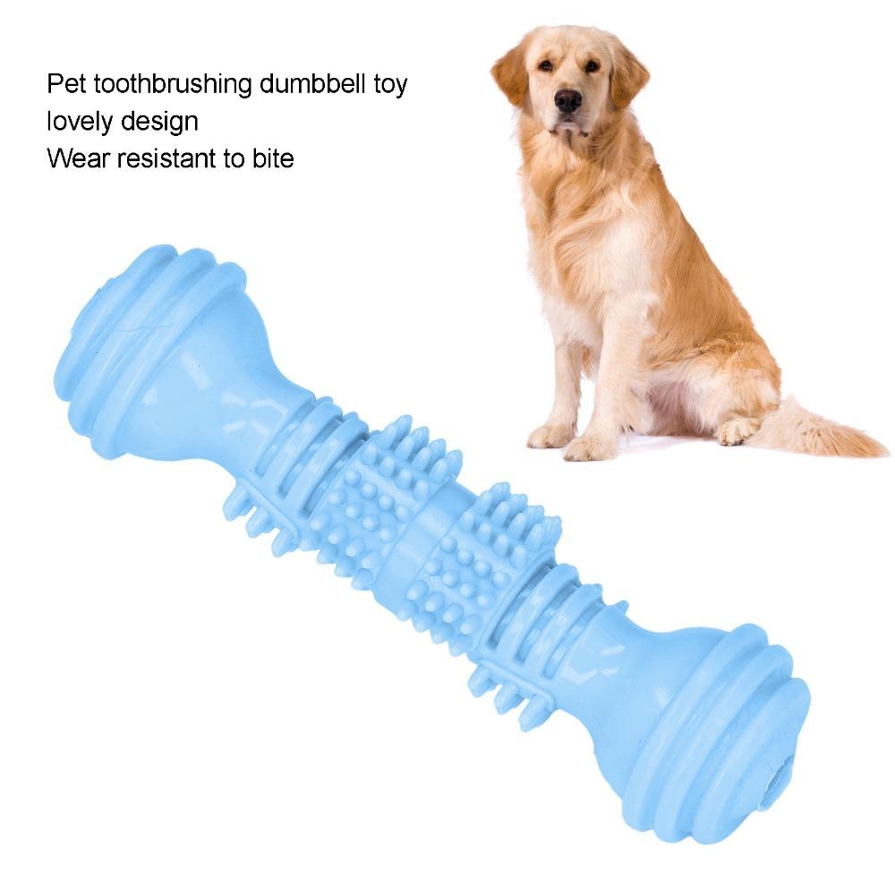 Dumbbell Shaped Dumbbell Dog Chew Toy Bite Tough Interactive Dog Toy  Molar Grinding синий