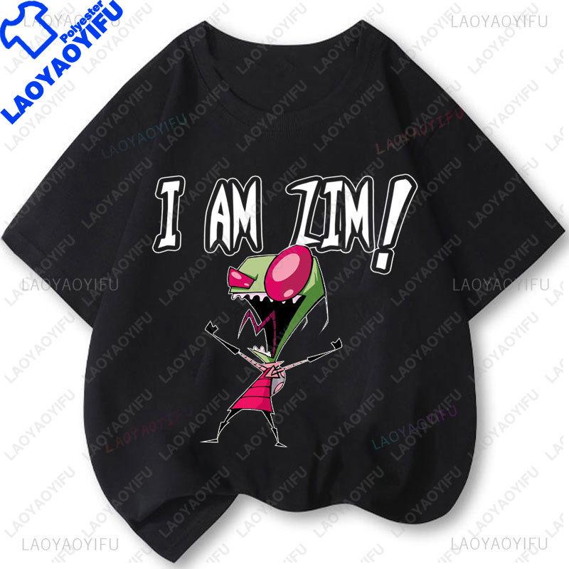 T-Shirts Invader Zim T-Shirt Streetwear Harajuku Grafik Kurzarmshirt Günstige Kleidung Polyester Lustige Cartoon-Oberteile