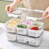 Multifunction Fridge Organizer Storage Box with Draining Baskets, Fridge Storage Boxes Containers Transparent PET with Lids