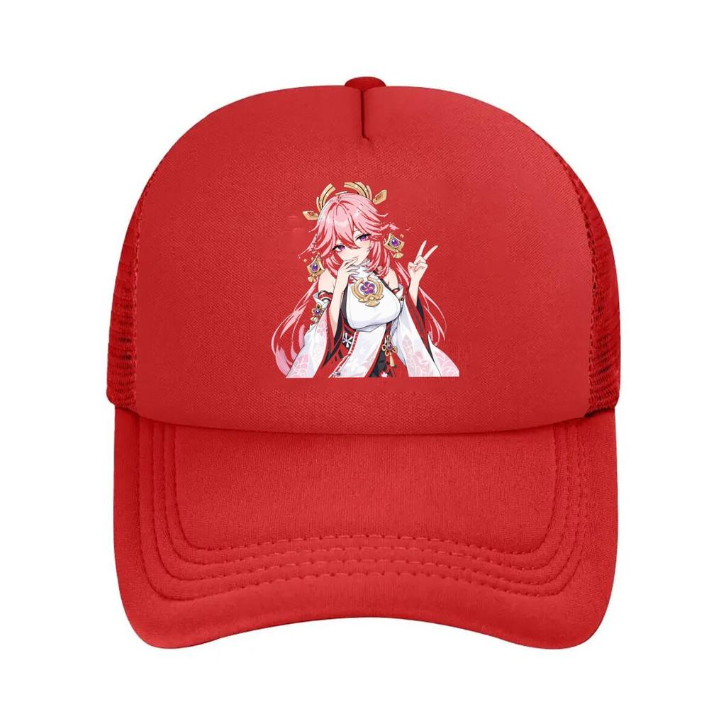 Pink Anime Girl Portrait Illustratio Mesh Baseball Cap For Womens Unisex FeUnisex Beach Dad Hat Hip Hop