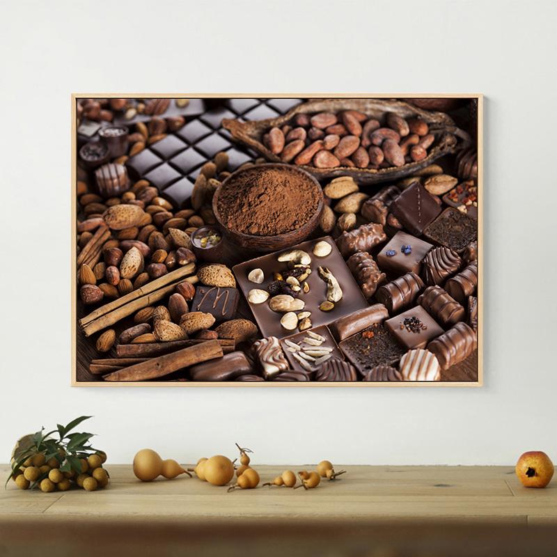 Chocolate Choco Candy Canvas Painting Nut Pôsteres e impressões Arte de parede para sobremesas Loja Café Decoração de parede Decoração de sala de estar