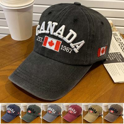 New Baseball Cap Versatile Embroidered Letters Maple Leaves Canadian Wash Outdoor Recreational Baseball Cap