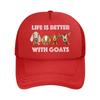 Life Better Goats Graphic Goat Lover Mesh Baseball Cap For Womens Unisex FeUnisex Beach Dad Hat Hip Hop