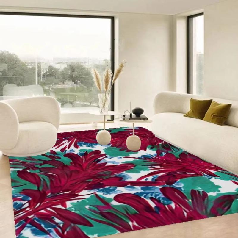 Vibrant Multicolor Floral Area Mat - Non-Slip Polyester Mat, Large Size Home Decor Rugs for Living Room, Durable Floor Covering