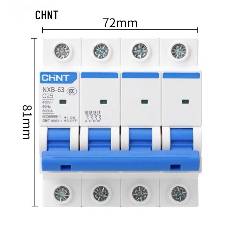 Zhengtai NXB-631P Miniature Circuit Breaker: 2P Household, 3P 63A, 4P 32A Electric Switch