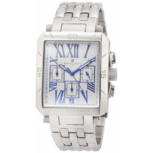 

Salvatore Marra Men s Chronograph Watch with Roman Numerals, SM17117-SSWHBL, Officially Imported