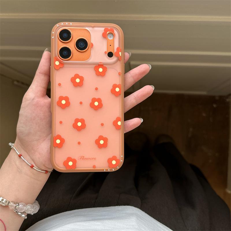 

Polka Dot Orange Floral Stand Case for iPhone 17 Pro Max/16/15/14 iPhone 17 Pro