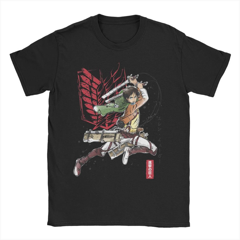 Men Women Attack On Titan Levi Eren T Shirt Shingeki No Kyojin Anime Pure Cotton Clothing Novelty Tee Shirt Plus Size T-Shirts