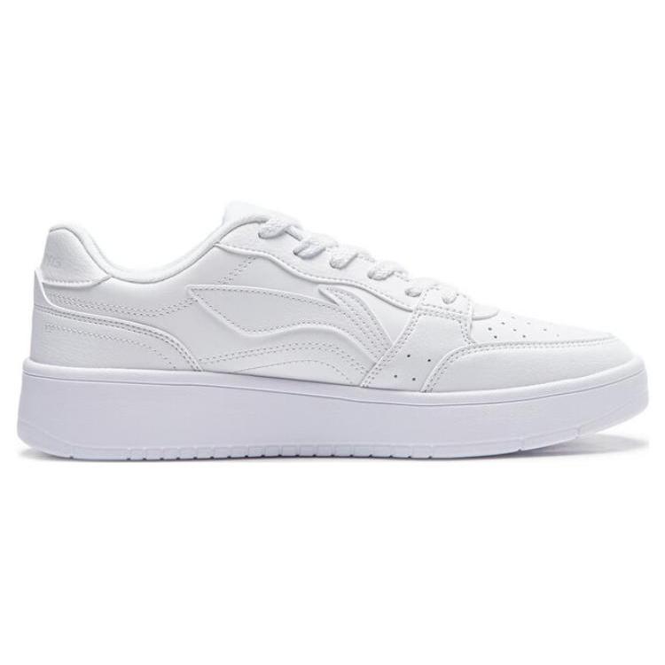 Li Ning Sycee Slip Resistant Cushioning Abrasion Resistant Height Increasing Low Top Skateboard Shoes Men's White AGCT339-6