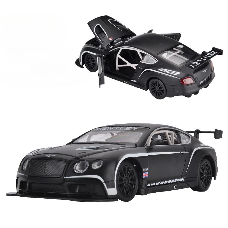 1/24 Bentley Continental GT3 High Simulation Diecast Metal Alloy Model Car Sound Light Pull Back Collection Kids Toy F501