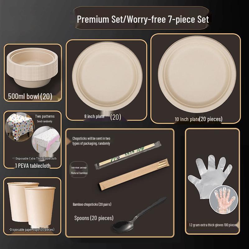 Disposable Wheat Straw Tableware Set