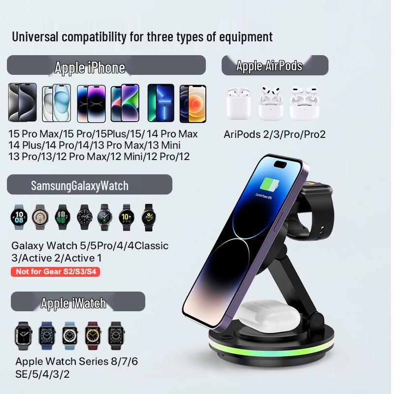 Foldable 4-in-1 Magnetic Fast Charging Desktop Charger