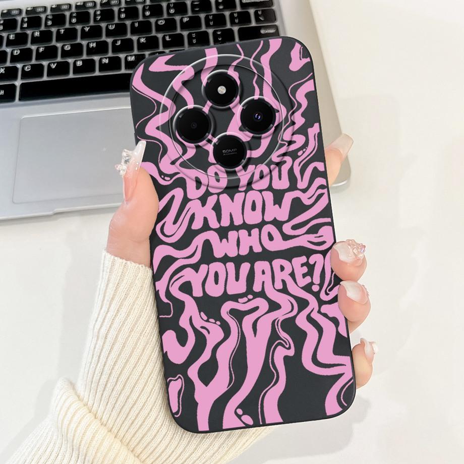 For Xiaomi Redmi 14c / Mi 14 Pro 14t Pro Case Liquid Silicone Soft TPU Back Cover Redmi14c Phone Funda Gothic Black Night Bumper