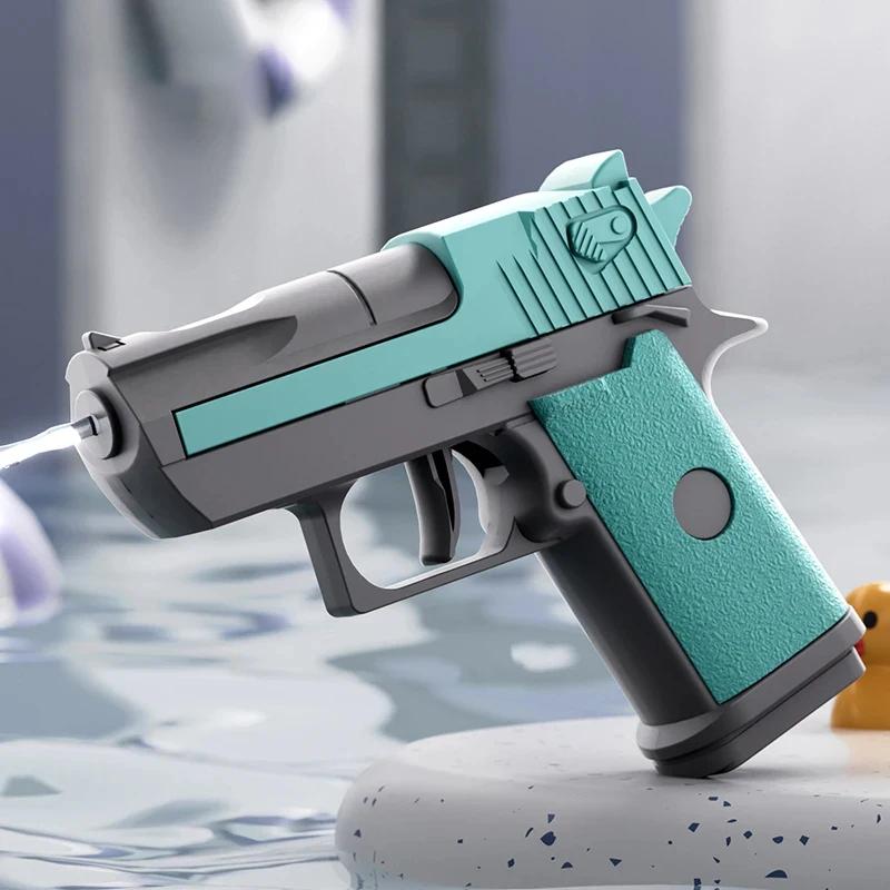 Mini Water Pistol Mechanical Continuous Firing Water Gun Summer  Pool Shooting Watergun Manual Water Gun Outdoor Game Toys Gifts