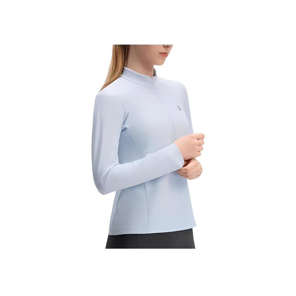 Fila Fitness Dopamine Sports Half-Zip Fleece Slim Fit Breathable Long Sleeve T-Shirt Women Tops Newborn-Blue A11W441202F-LB