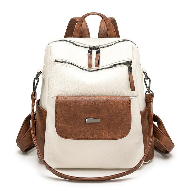 Korean Style Women's Large Capacity PU Backpack
