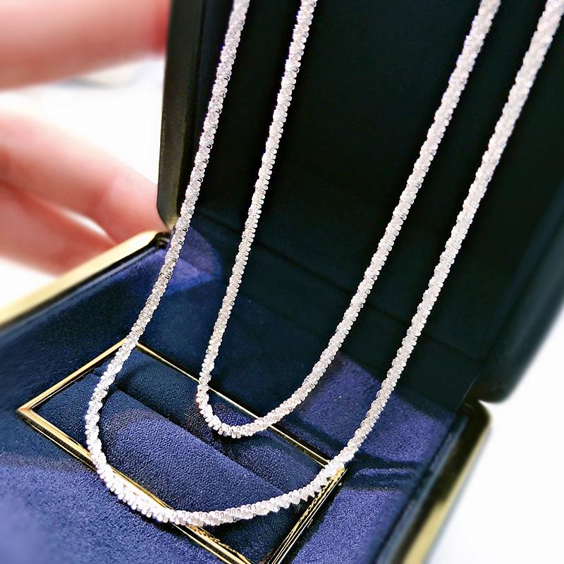 

S925 Silver Sparkling Clavicle Chain Necklace - New Style, Luxurious and Simple Design 925 Silver