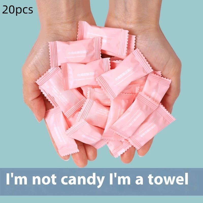 20/50 Stück Mini Komprimiertes Handtuch Einwegkapseln Handtücher Magische Gesichtspflege Tablette Outdoor Reise Tuch Wischtücher Papier Taschentuch