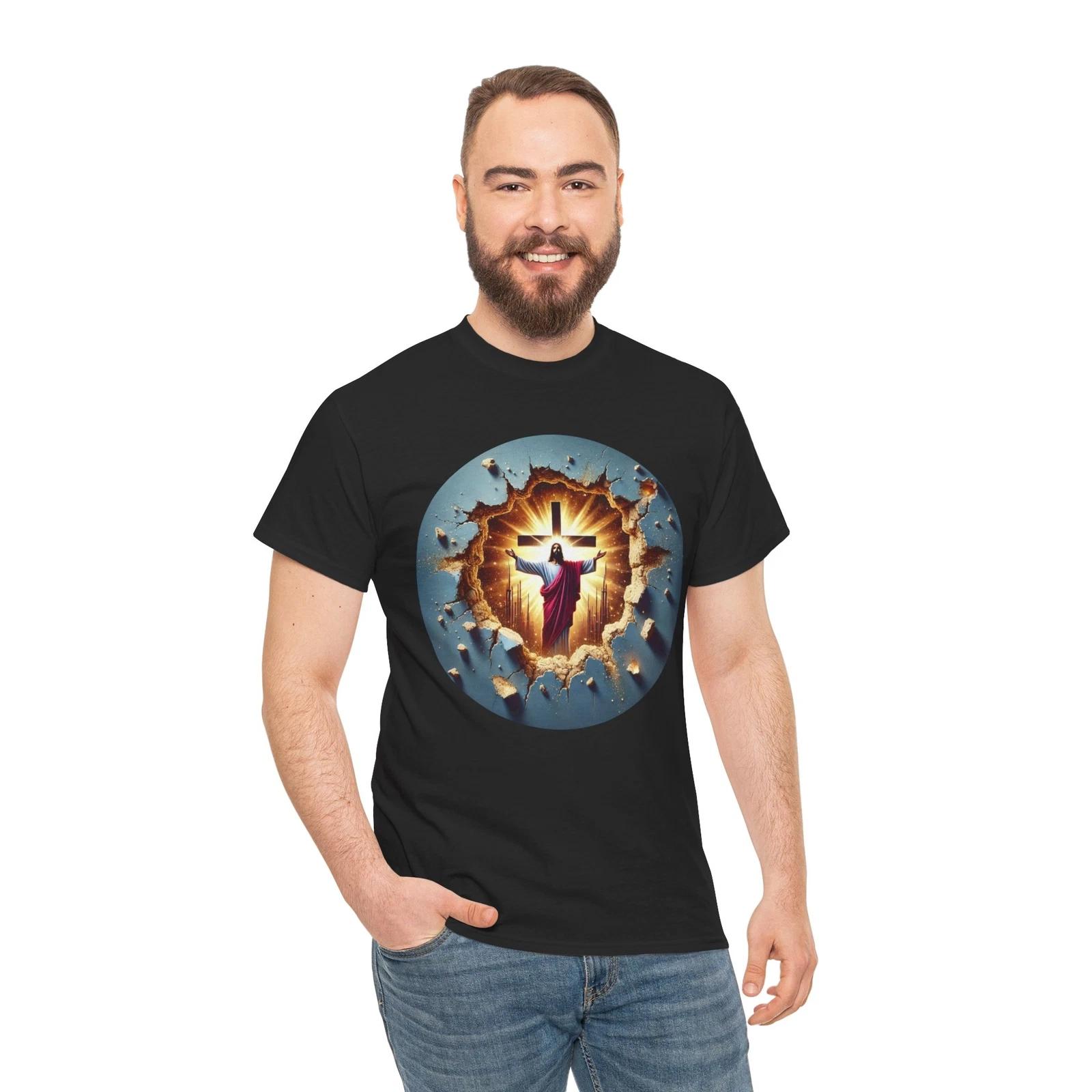 Religious Art the Cross Jesus Christ Faith T-Shirt Bible Religion Resurrection 4XL