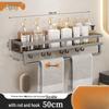 Handun Bathroom Wall Shelf with Towel Bar and Hooks