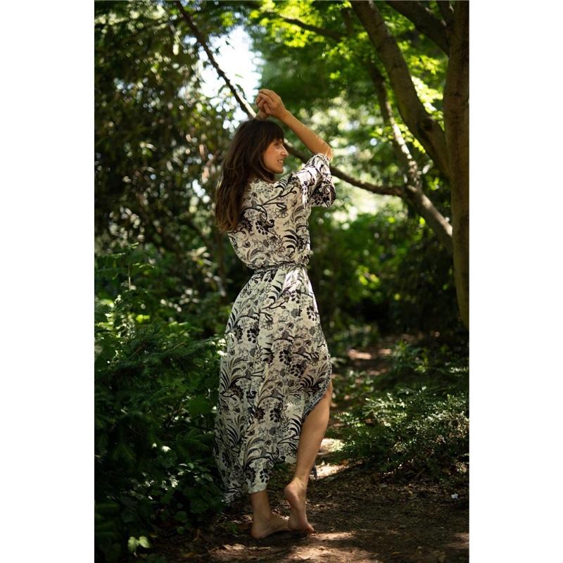 

European And American Style Women s Summer Sunscreen Blouse Pure Cotton Printed Thin Blouse Beach Bikini Blouse, Lazy Feeling One Size чорний