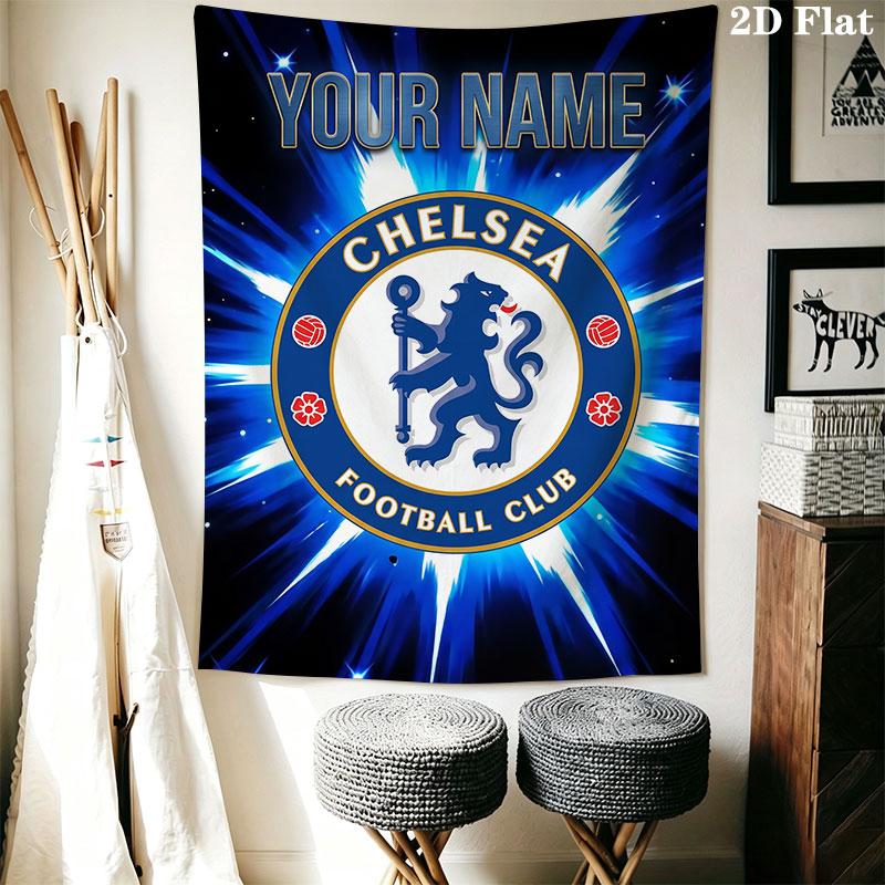 Custom Chelsea F.C Wall Hanging Printed Fabric Blanket Decorative Tapestries for Bedroom Living Room Home Decor