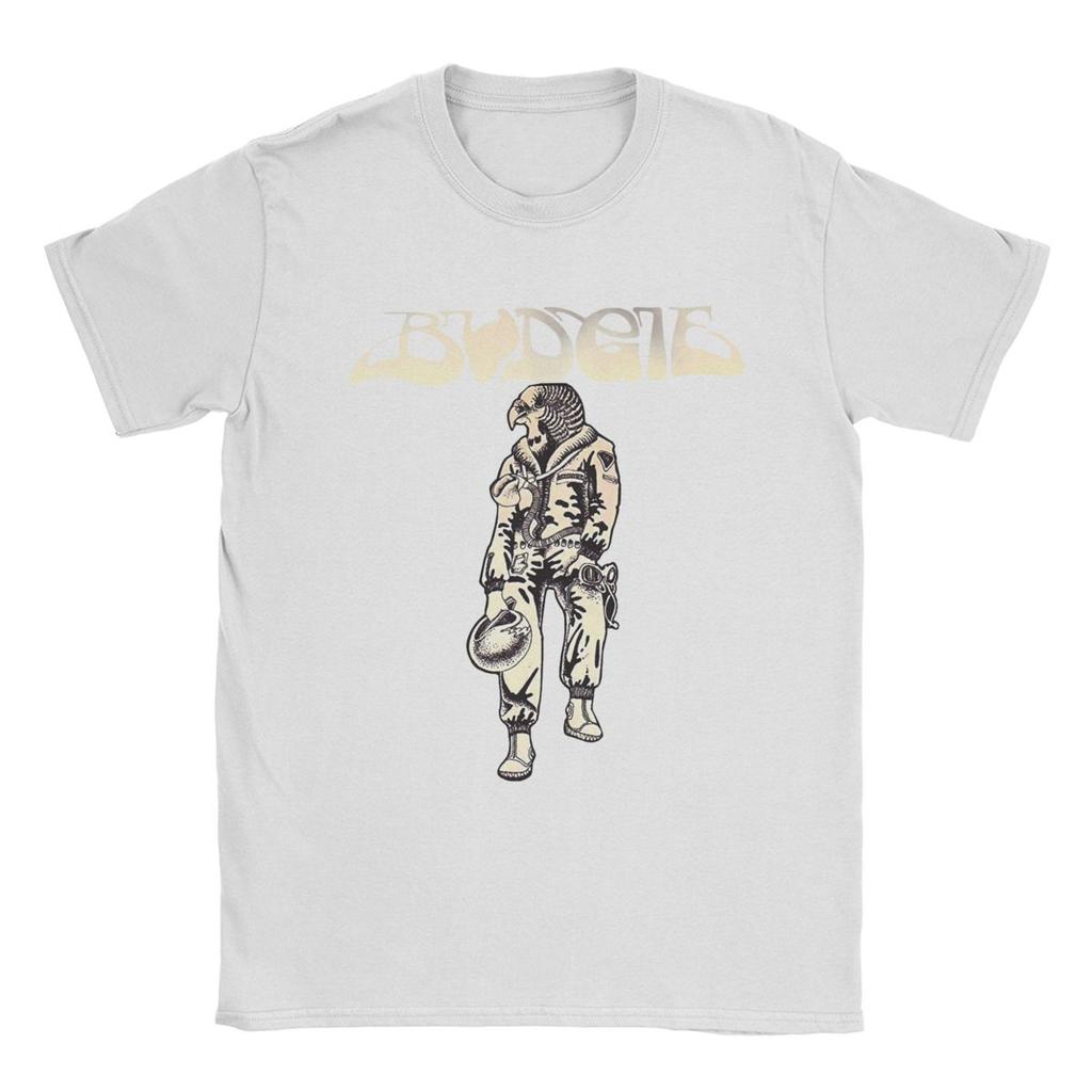 Budgie Band Riding My Nightmare T-Shirts Men Awesome Cotton Tee Shirt Crew Neck Short Sleeve T Shirts Adult Clothing