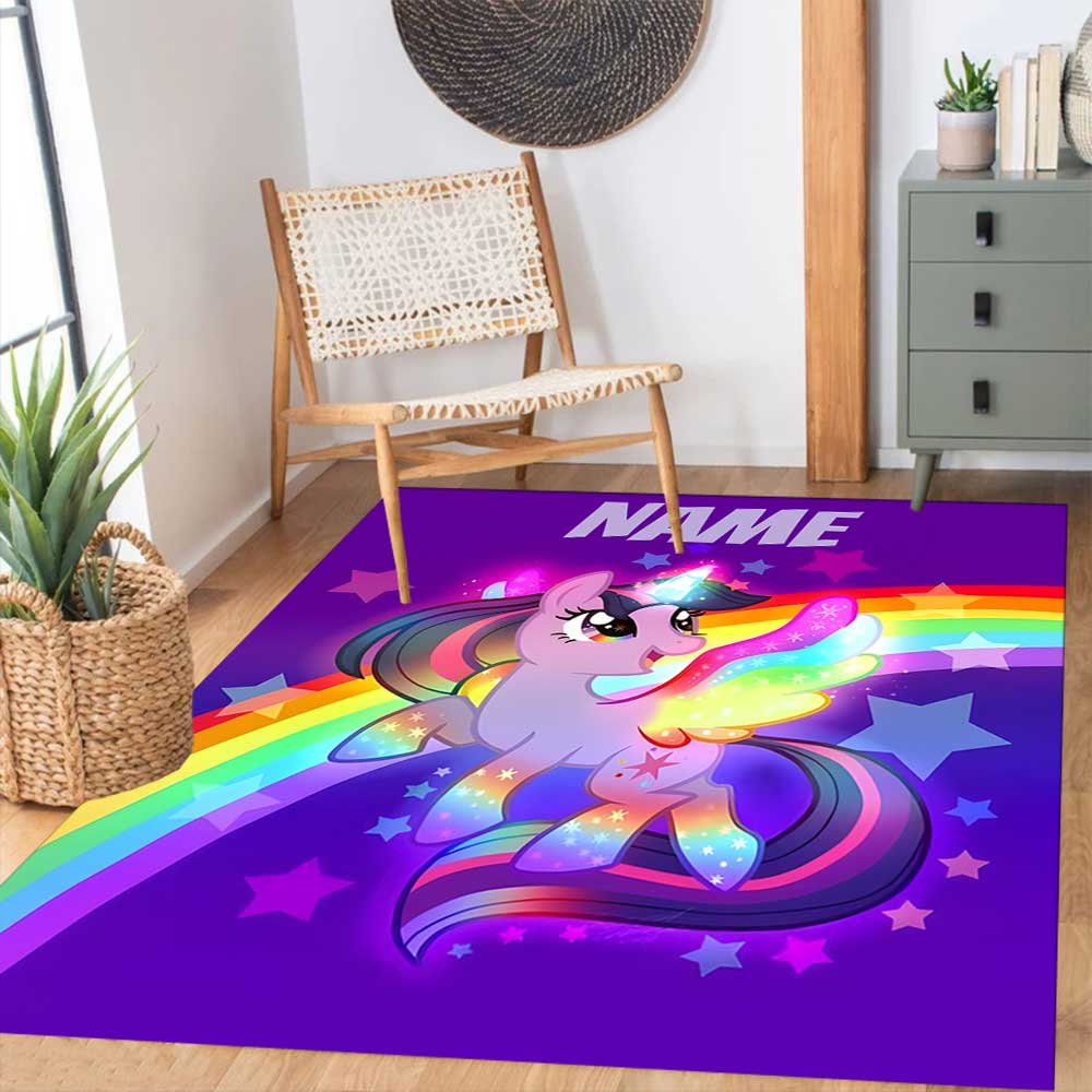 Little Pony (6) Customize your name rug, office chair cushion, home bedroom living room gift.
